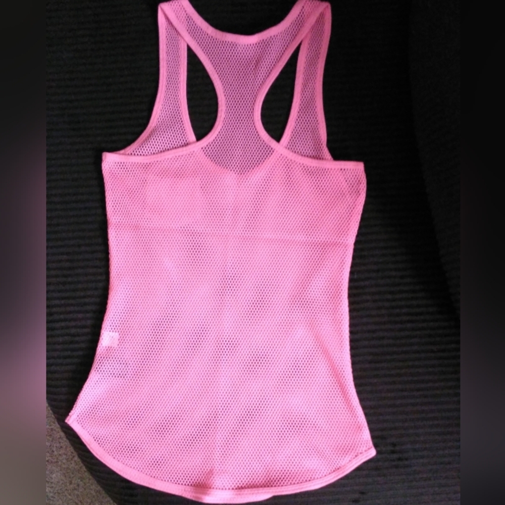 Pink Mesh Racerback Tank Top - Picture 2 of 7